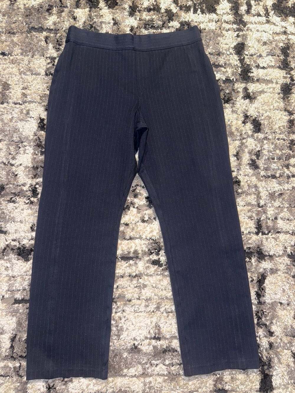 Spanx Pinstripe Pants Size XL Blue Business Career